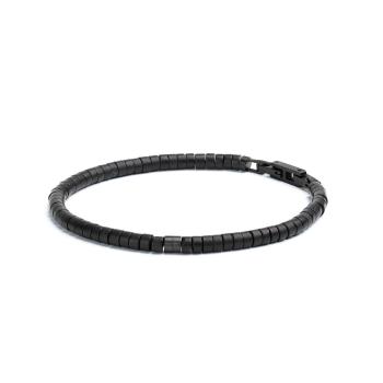 2 mm Armband mit matten Achatsteinen und Titanelement - Sphera Mat Black